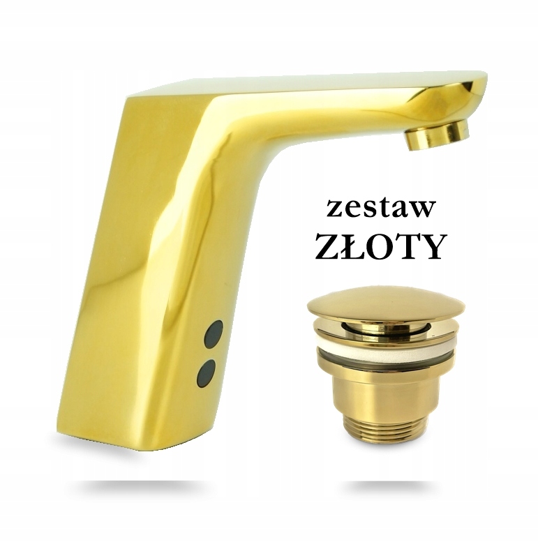 Vodovodná umyvadlová batéria - Non -kontaktná umývadla batéria V + zlato korok