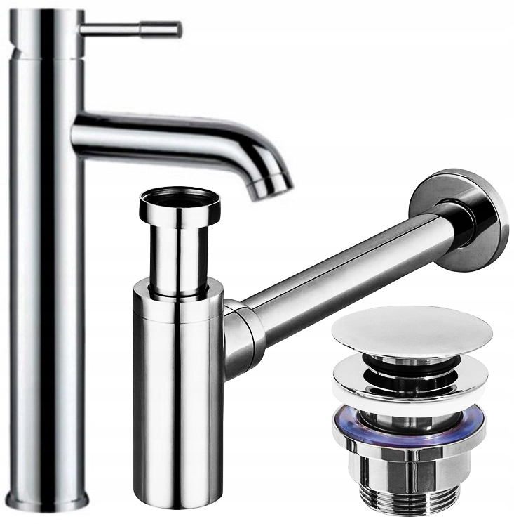Vodovodná umyvadlová batéria - Graf Rea Basin Faucet + Siphon Chrome