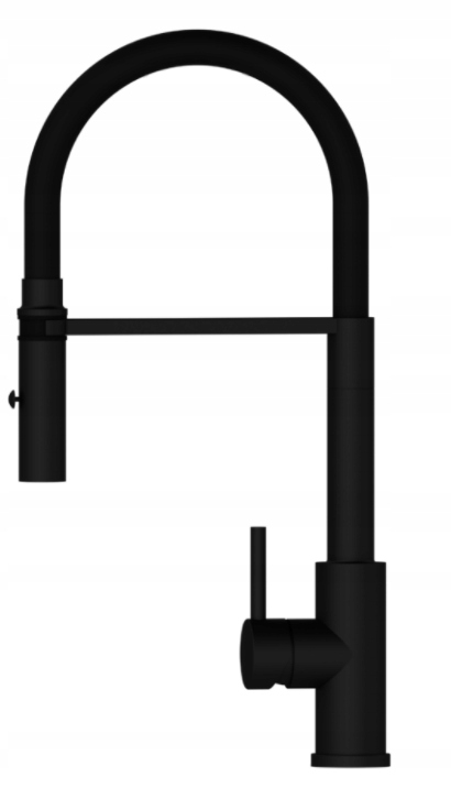 Kuchynské batérie - Čierna batéria rohož Kernau Kwt 35 Matt Black 47 cm