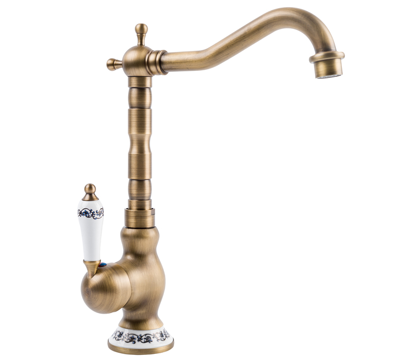 Kuchynské batérie - Kuchynský faucet retro klepnite na starú zlatú kontrolu