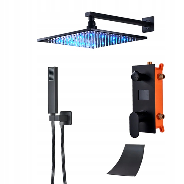 Čierna sprchová batéria - 40 LED LED LED