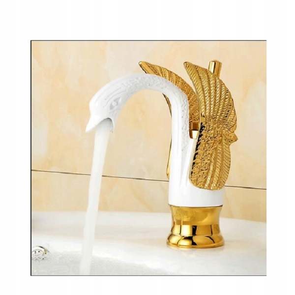 Umyvadlová batéria - Kúpeľňa Basin Mixer Gold-Biała Swan