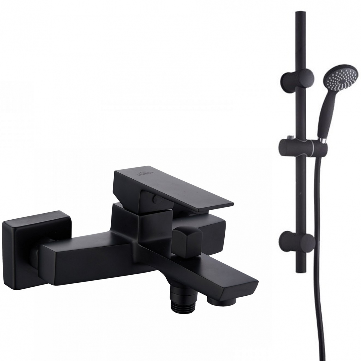 Vaňová batéria - Bath Mixer Paros Black + Dark Set