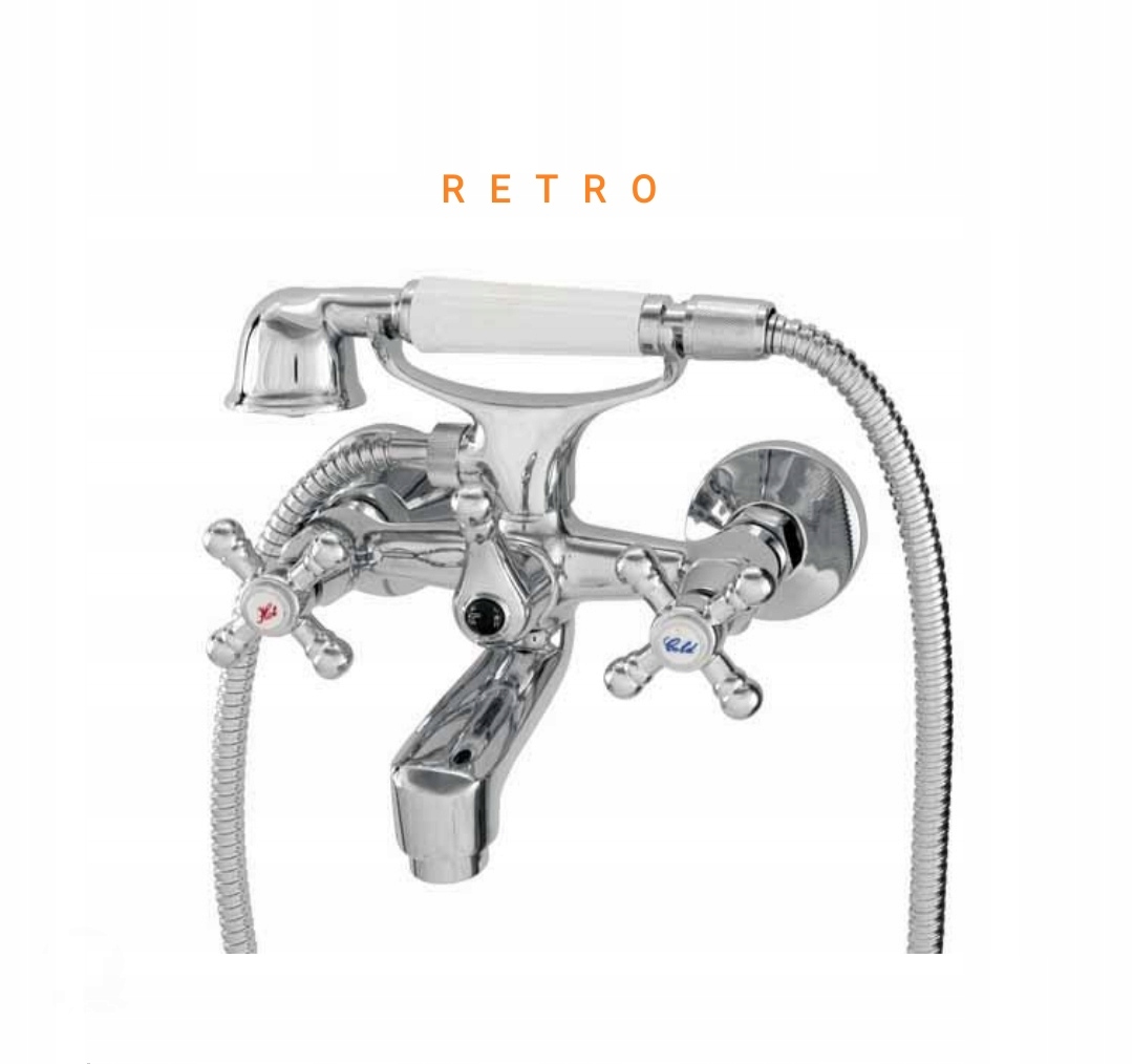 Vaňová batéria - Retro Sprcha Mixer Diamond gombík