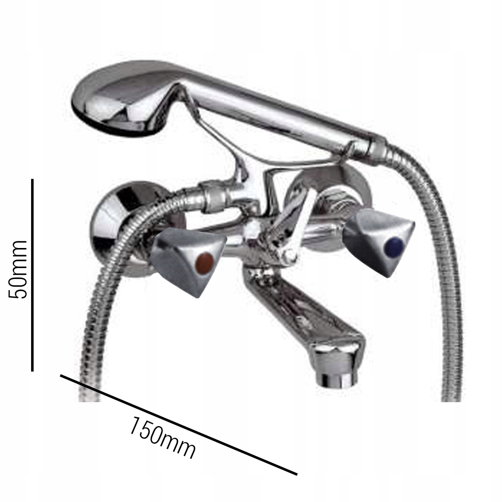 Vaňová batéria so sprchou - Batttling-Shower batéria s pohyblivým výtokom