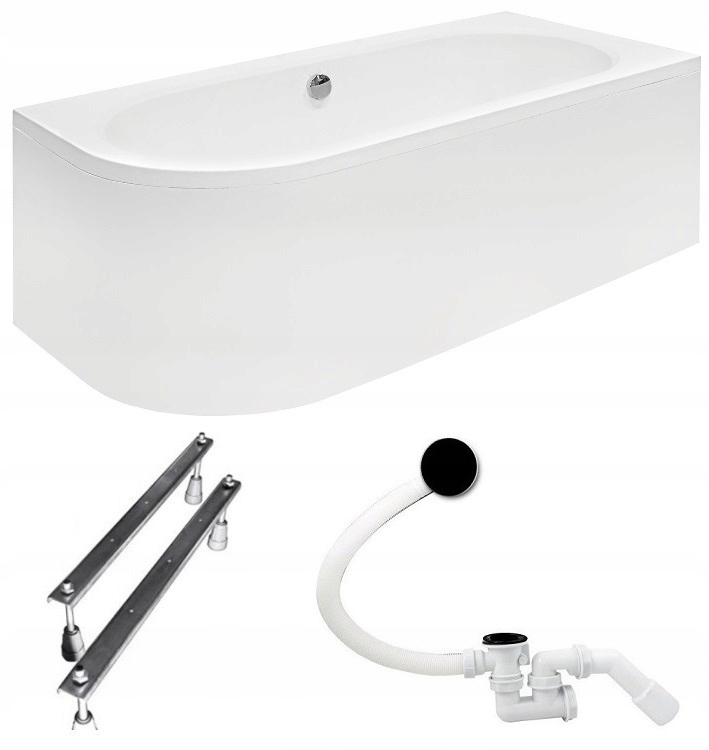Vaňa - Besco Avita Wanny Law 160x75 + Prijať + čierny sifón