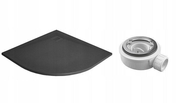 Sprchová vanička - Kyntos C Anthracite Paddling Pool a SIPHON 80X80 RADAWAY