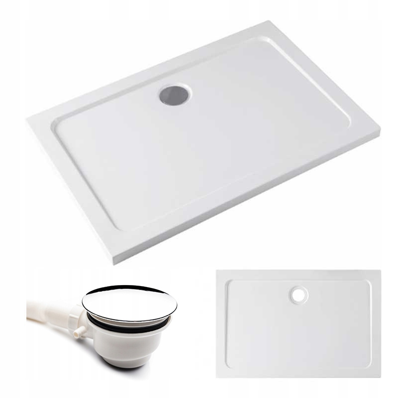 Sprchová vanička - WHODING PHOLD POLD 100X80 ST03A WHITE SLIM+SIPHON
