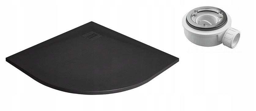 Sprchová vanička - Black Kyntos A 80x80 RADAWAY PADDLING bazén so sifónom