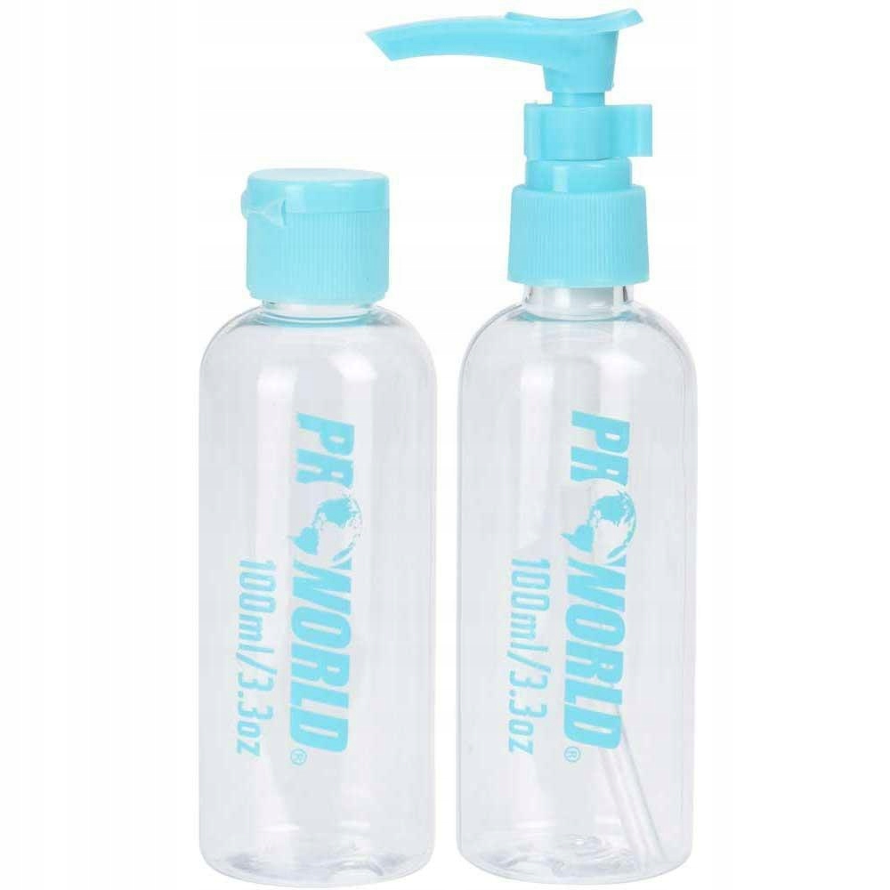 Kúpeľňová sada - Fľaša s dávkovačom 2x100 ml modrou farbou