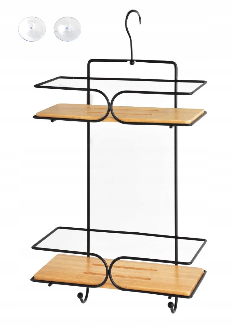 Polička do kúpeľne - Carl Bamboo Kúpeľňa políčka H33x25x11cm 2 úrovne