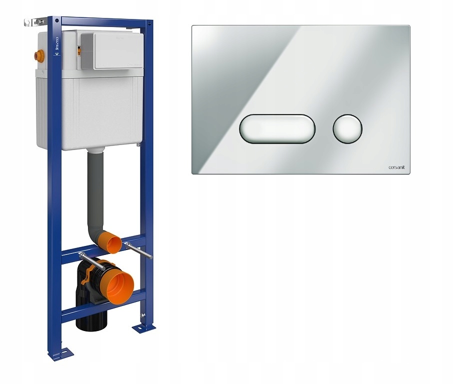 Podomietkový WC modul - Cersanit Aqua 02 Frame + tlačidlo Intera Chrom