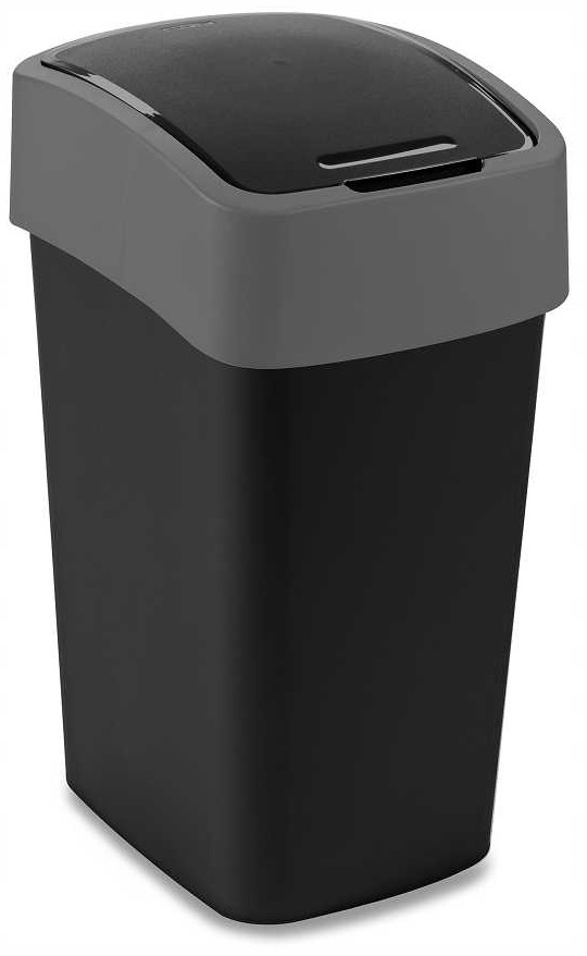 Odpadkový kôš do kúpelne - Kvalitný bin Black/Strieborný kôš na odpadky 25L