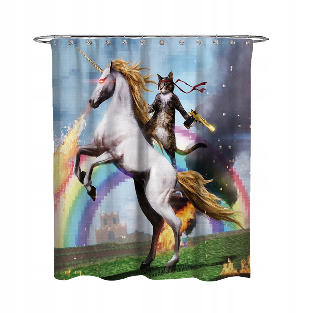 Kúpeľňová sada - Cartoon Shower Curtain Outtain pre tlač 3D domovskej stránky DE