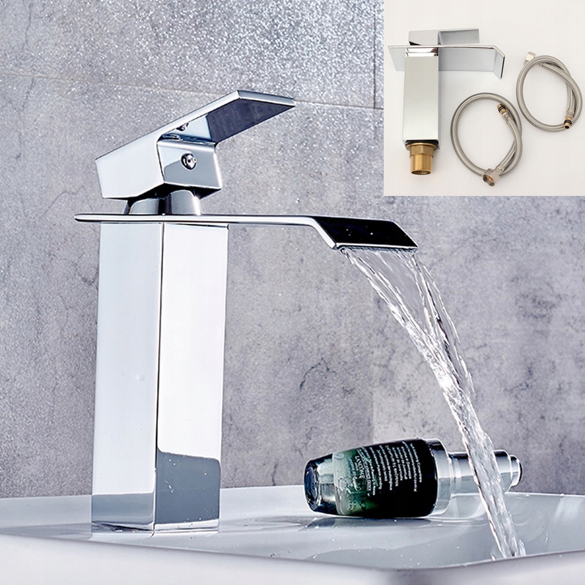 Chrómový vodopád kúpeľňa Washbasin Washbasin Kran KR
