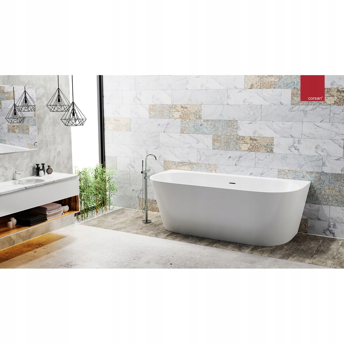 Vaňa - Corsano mono wanna wetwall voľne standing030 160