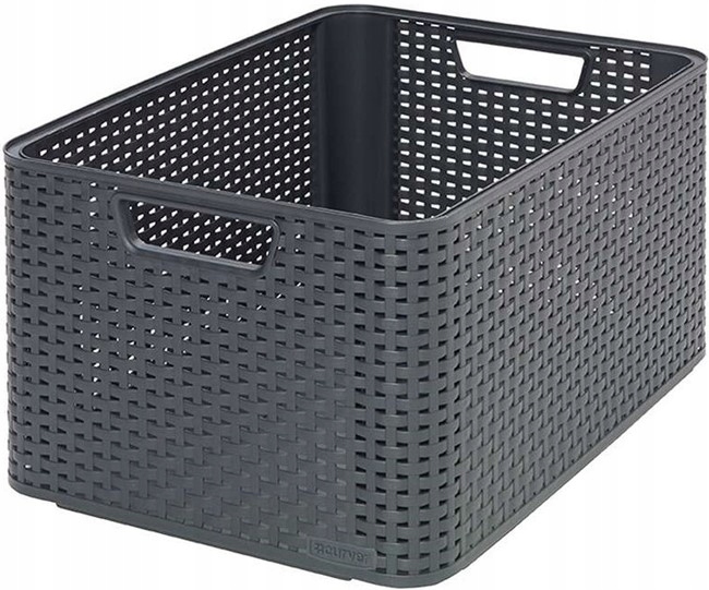 Kôš na bielizeň - Curver ratan L 205826 Basket Basket Grey Box