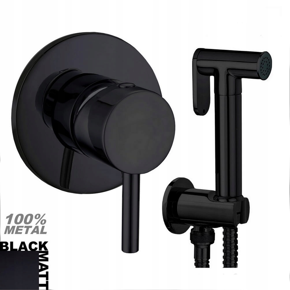 Vodovodné batérie - Black Bidett Set - mixér, rukoväť, hadica 120