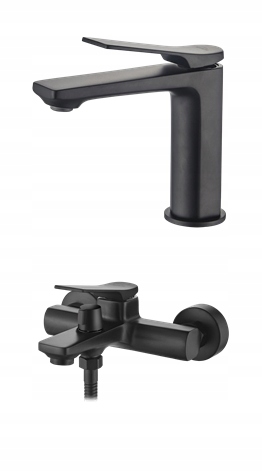 Vaňová batéria - Čierna vaňa + NERI BU-01-004 WASHBASIN