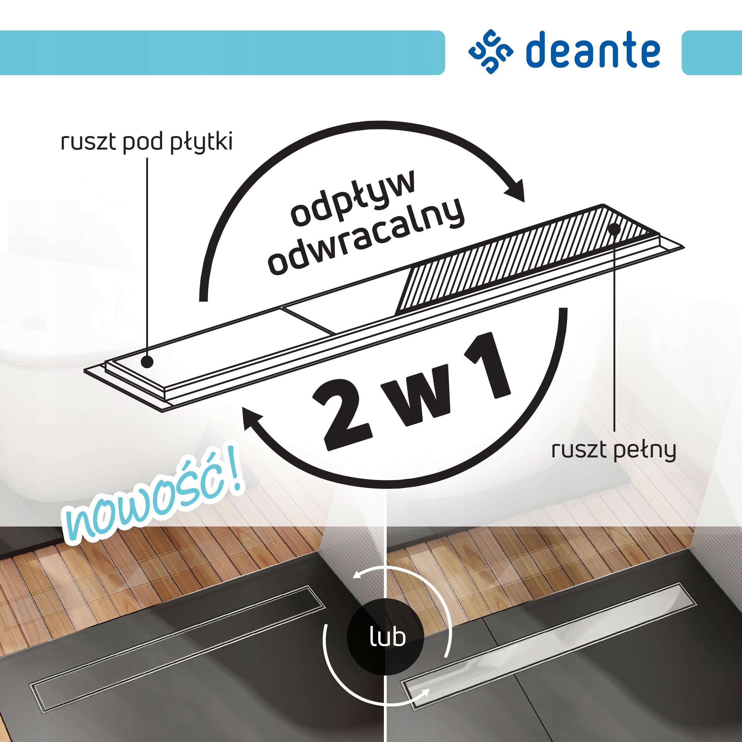 Sprchový žľab odtok - Odtokové odtoky z reverzibilných dlaždíc/rošt 80 cm