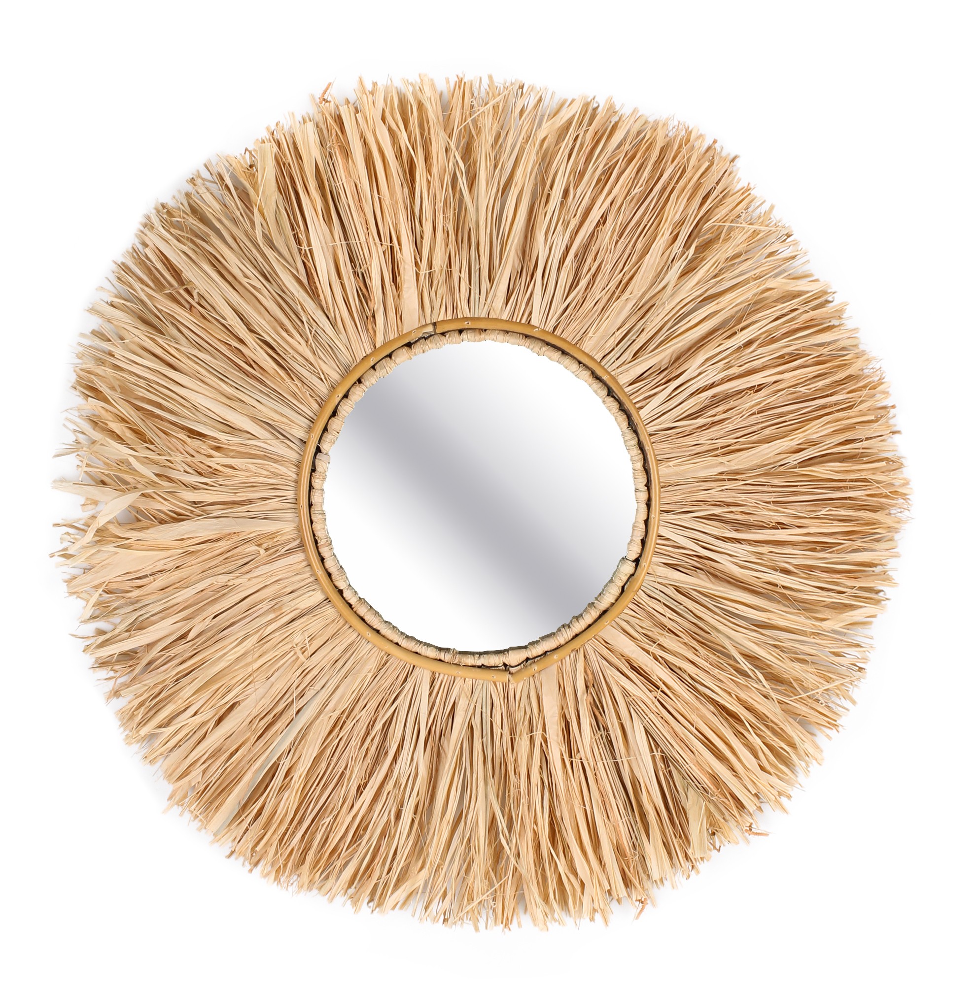 Dekoratívne boho zrkadlo z Rafie 20/52 cm