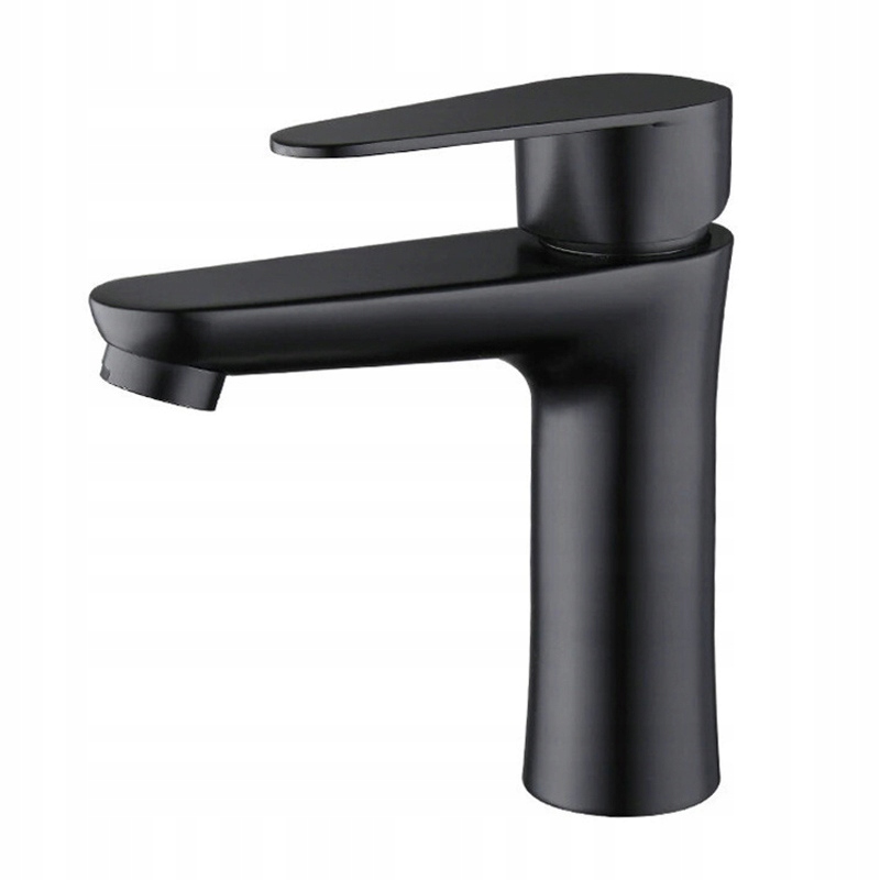 Vodovodná umyvadlová batéria - Čierny kohútik Washbasin s vytiahnutím 3-F s výtokom