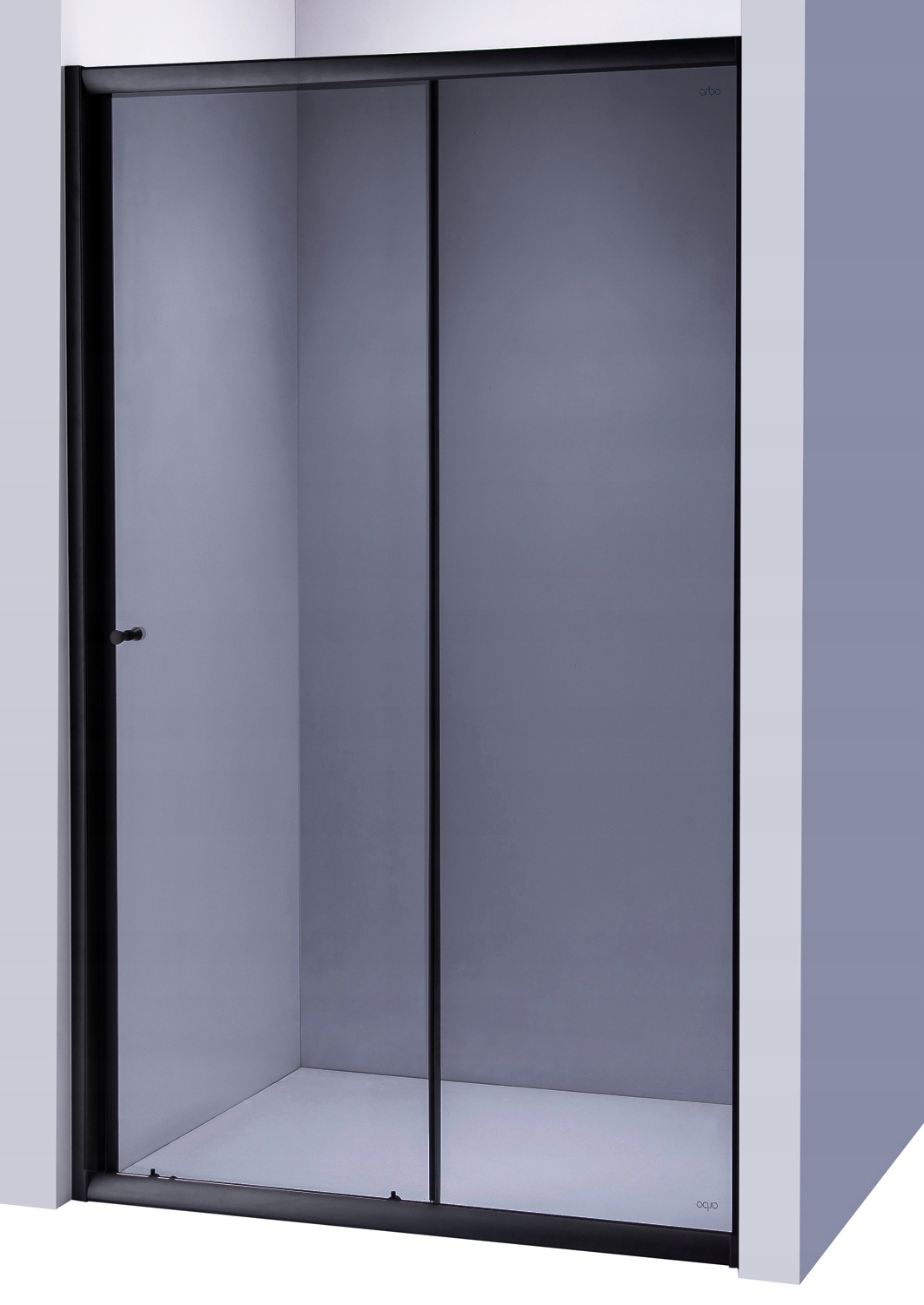 Sprchová zástena - Sprchové dvere posuvné čierne rohož 100/195 cm