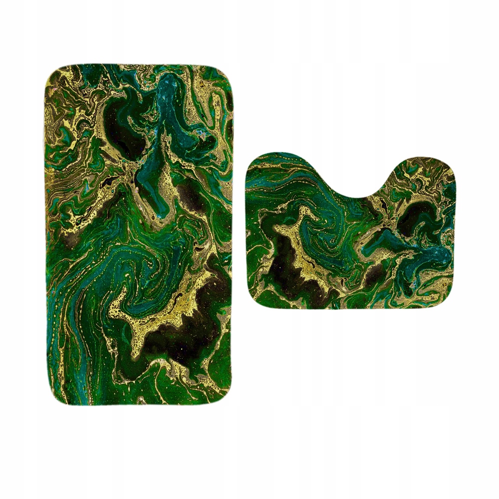 Kúpelňová predložka - Koberce v kúpeľni 2 PCS Green Gold Mat 50x80 cm