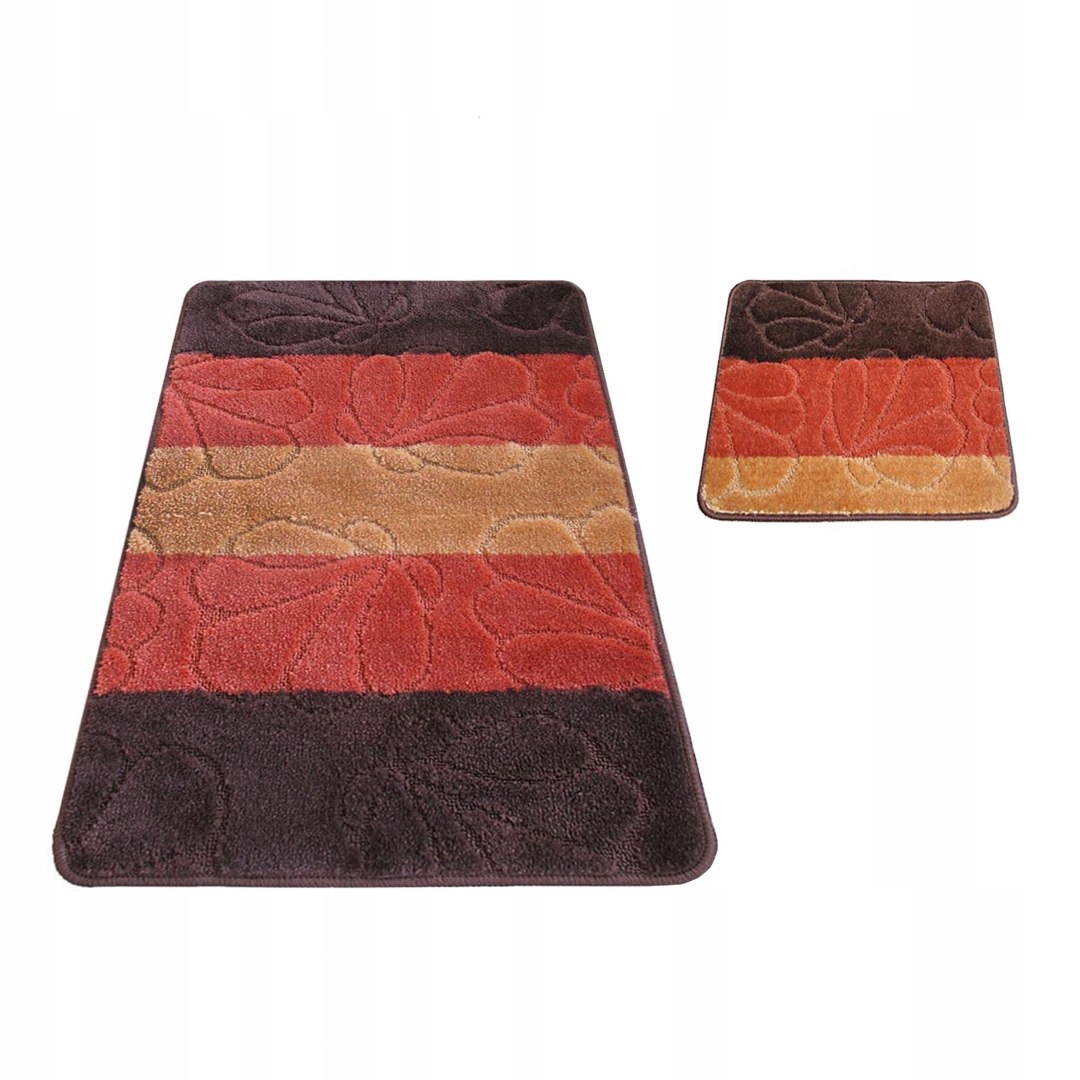 Kúpelňová predložka - Koberce v kúpeľni hnedá sada (50 cm x 80 ° C