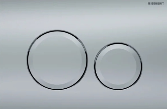 Splachovacie WC tlačítko -  Delta20 Matte Chrome Tlačidlo