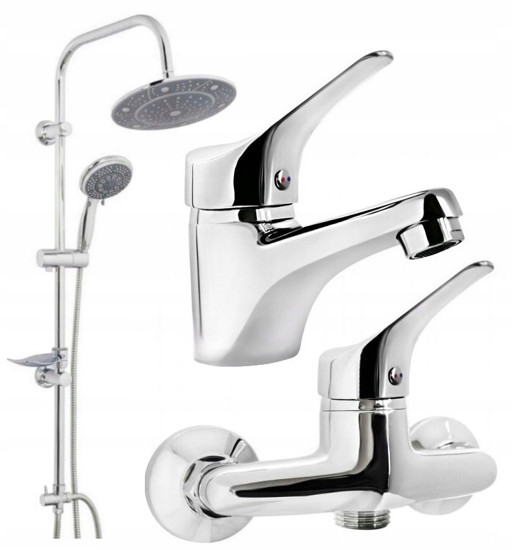 Vaňová batéria so sprchou - Dažďová sprcha + sprchová batéria Washbasin