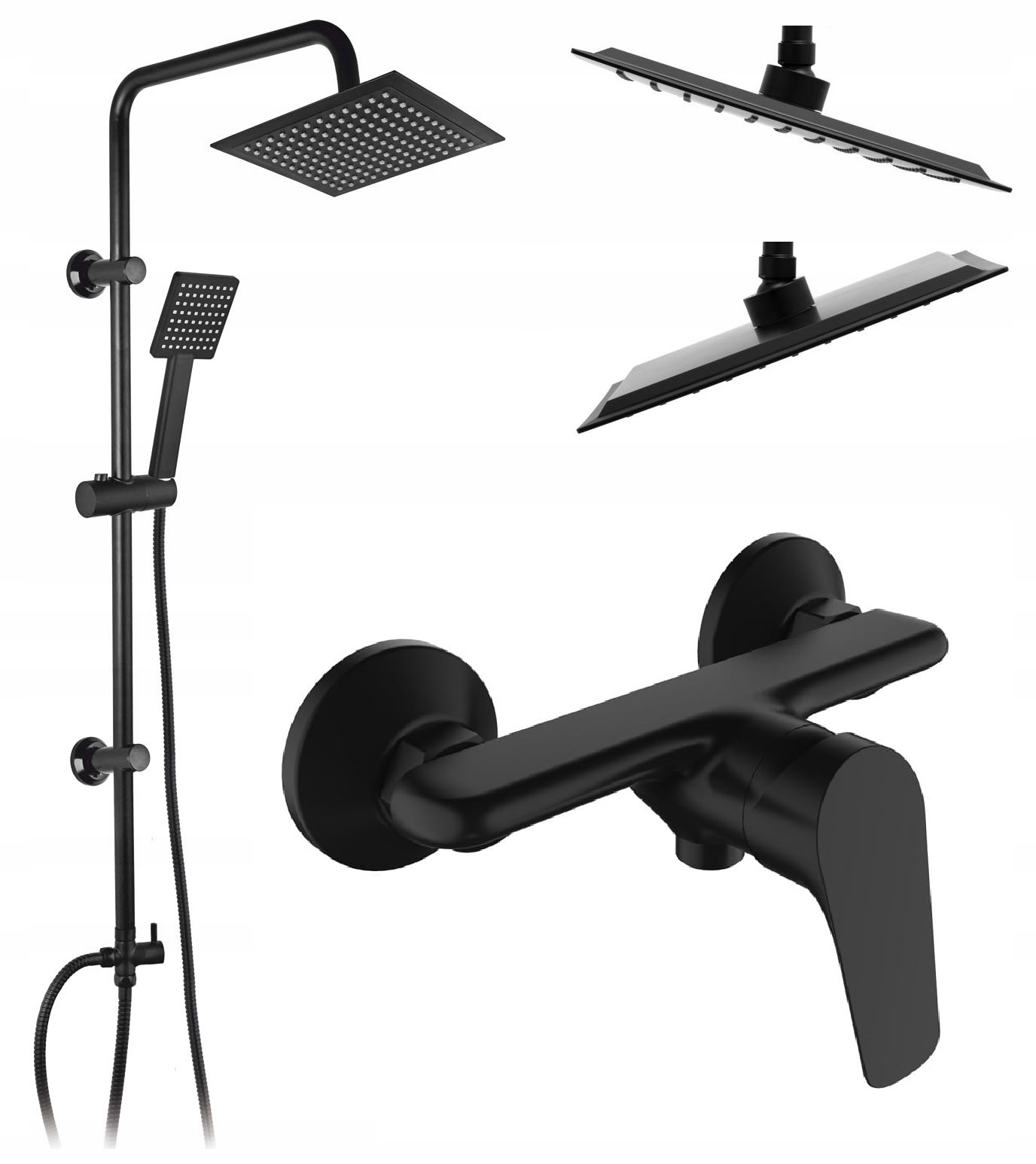 Slim Rain Shower + čierna sprchová batéria