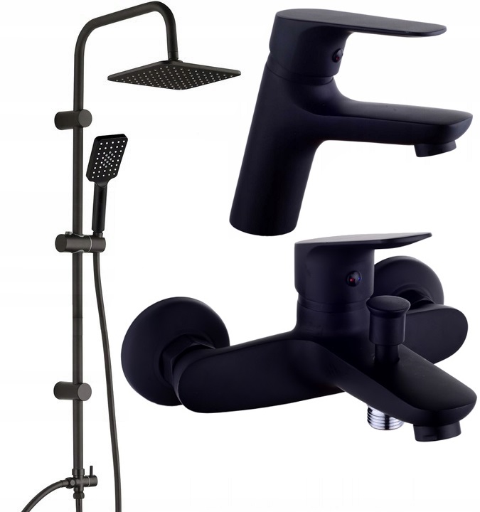 Vaňová batéria so sprchou - Wannowo-Prryznicowa s jednou stenou steny Liveno Sigma Black Black + 2 ďalšie výrobky