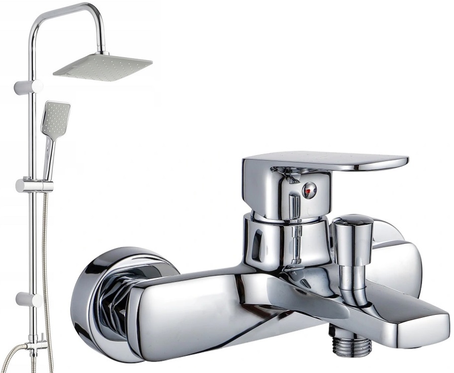Vaňová batéria - Stĺpec pláštenka + Cubic Modern vaňa