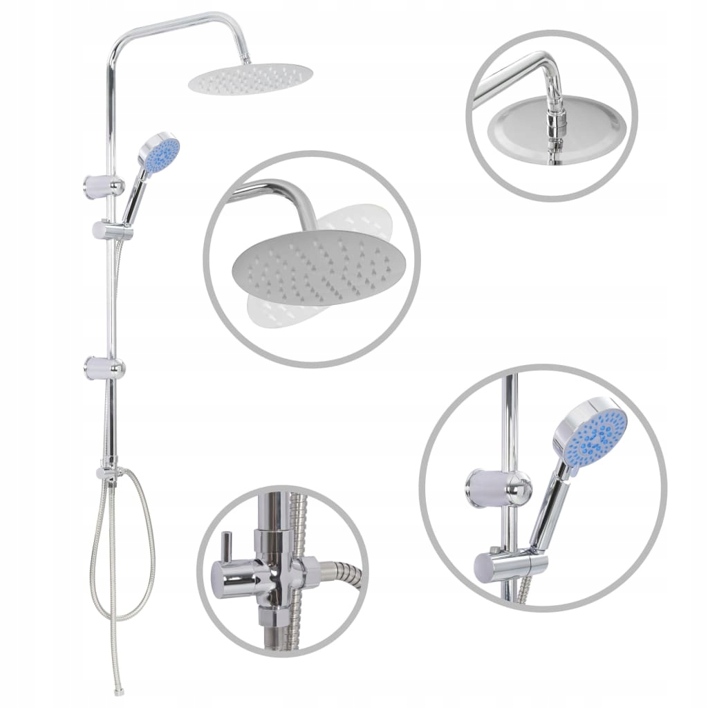 Sprchová hlavica - Vidaxl dažďová sprcha 145056 Chrome