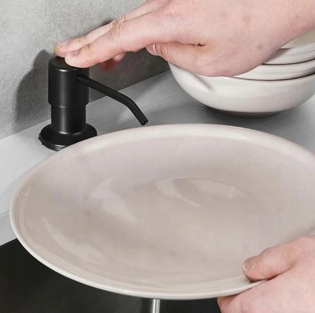 Dávkovač mydla - Mydlový dávkovač, čierna top 360 ml rohož