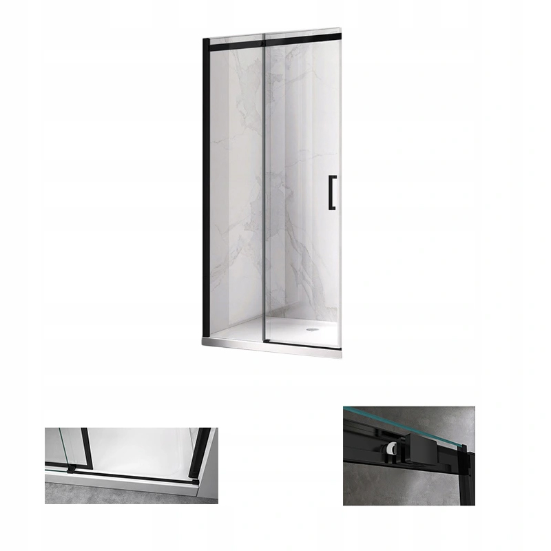 Sprchová zástena - Posuvné sprchové dvere 125-130 cm KZ09D čierna