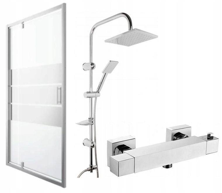 Sprchové dvere 140 cm Termostat batérie Sprcha
