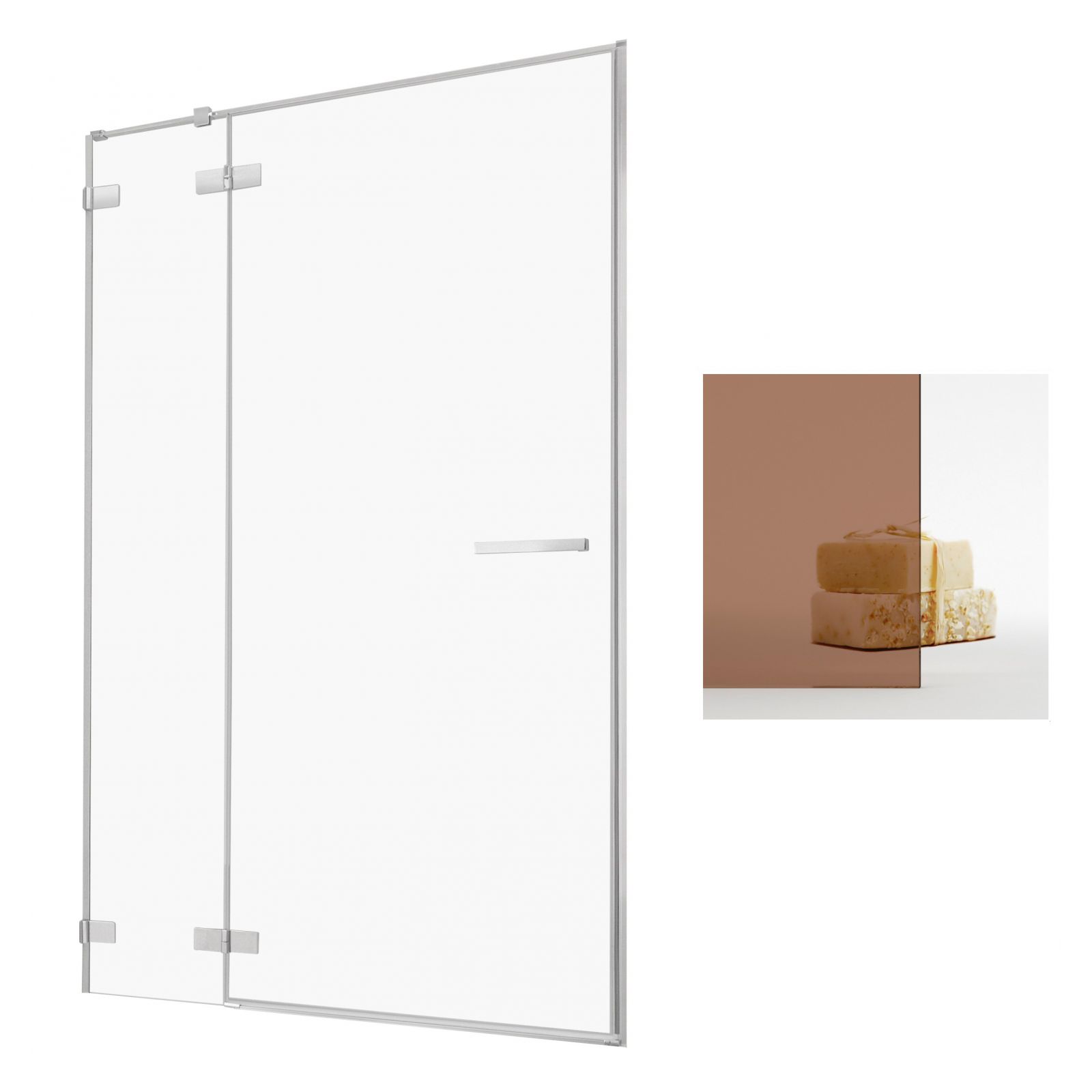 Sprchová zástena - RADAWAY EUPHORIA DWJ 130 L Bronzové sprchové dvere
