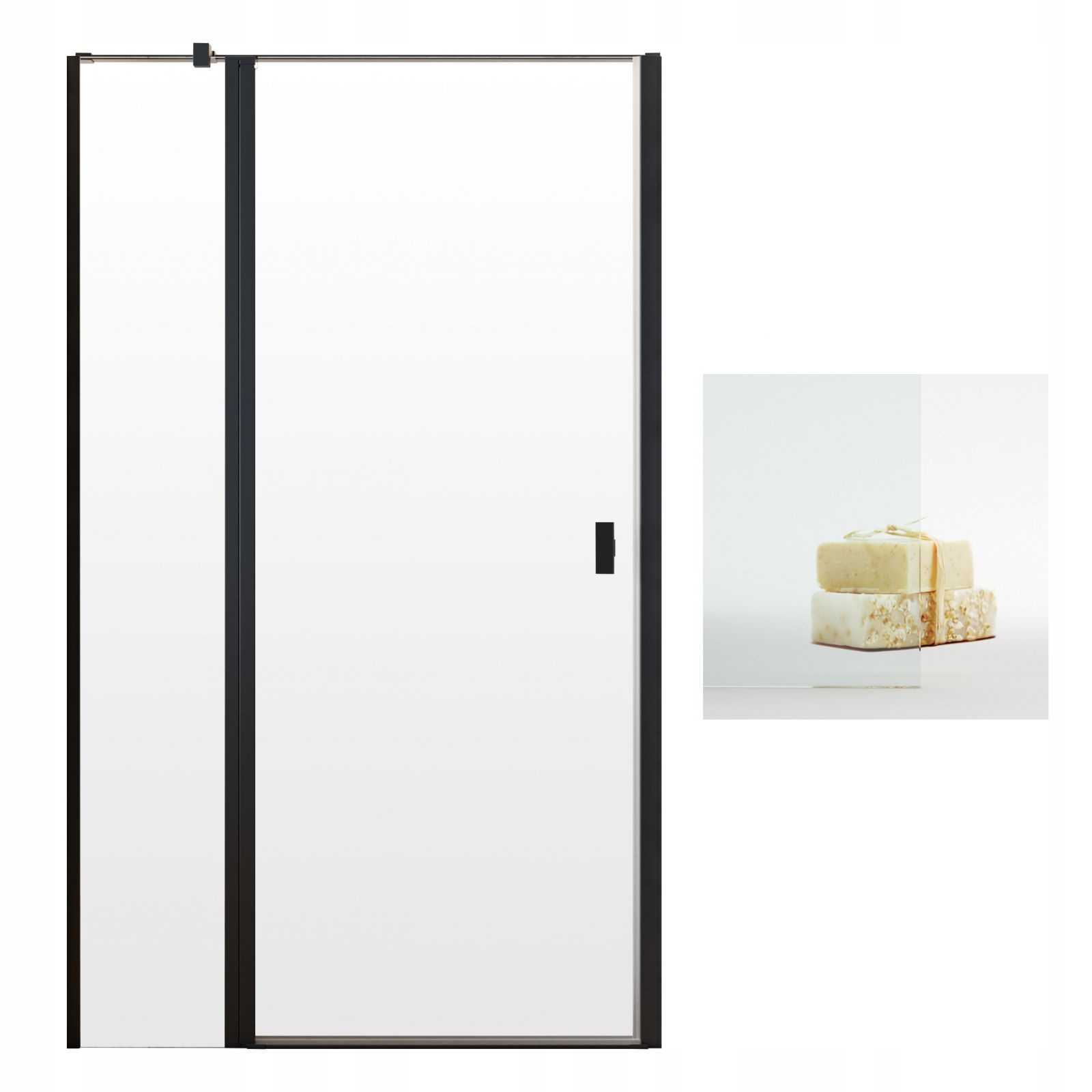 Sprchová zástena - Čierne čierne posuvné dvere 145 cm reg.