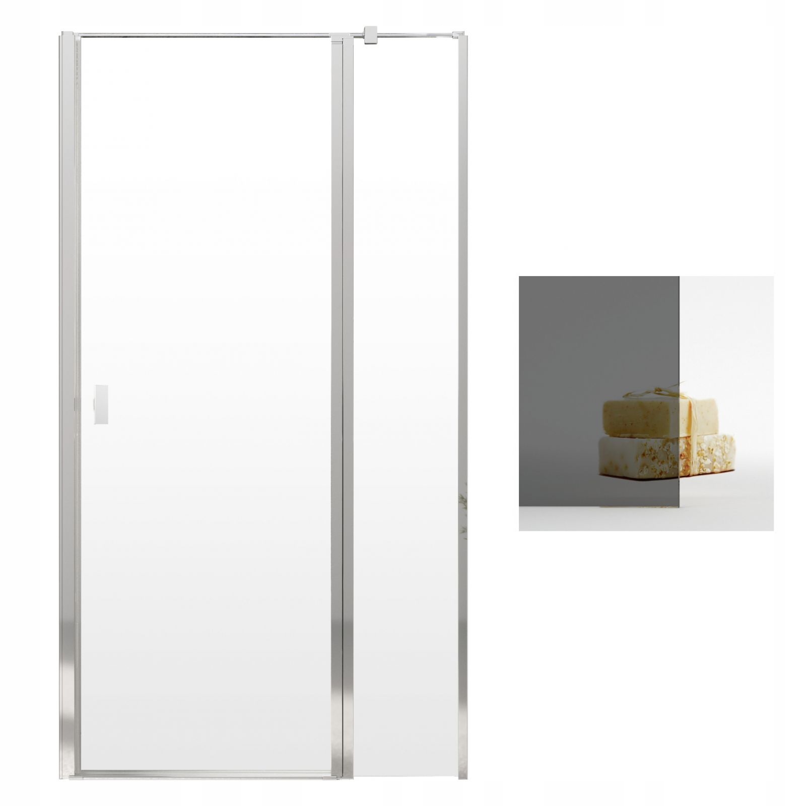 Sprchová zástena - Dvere sklenenej sprchy pre grafit s priemerom 80 cm P