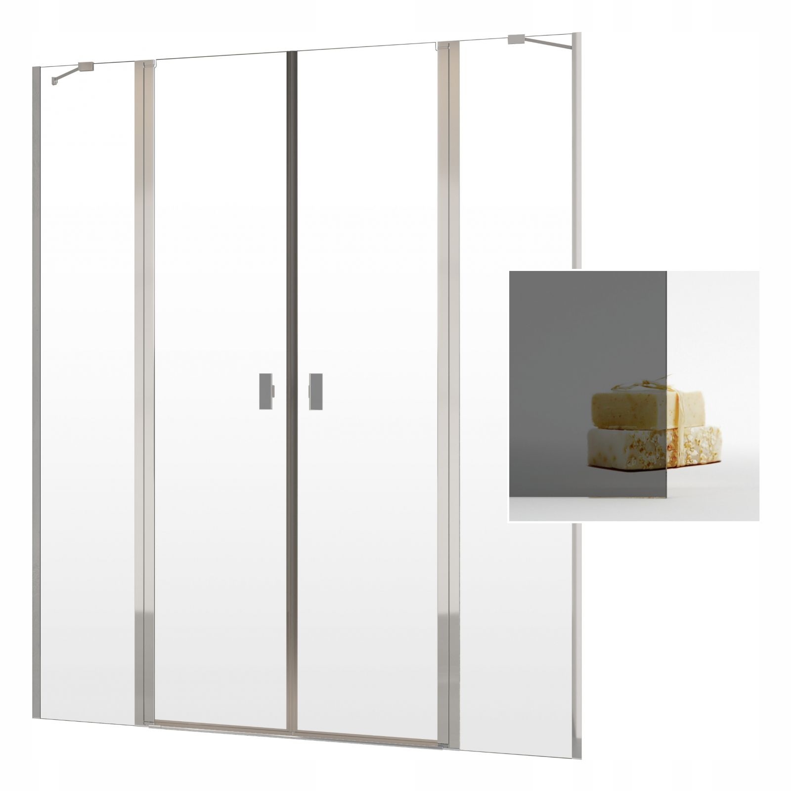 Sprchová zástena - NES 8 DWD II 190 Graphitových sprchových dverí