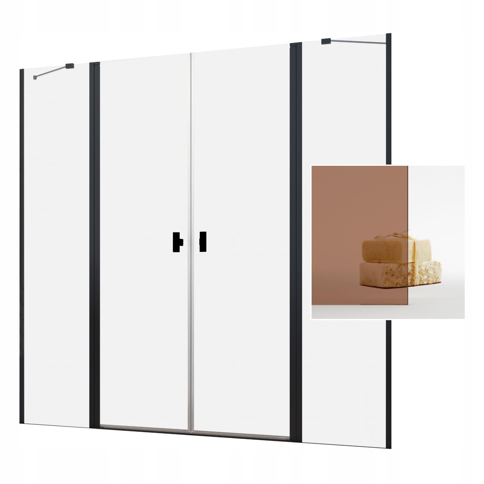 Sprchová zástena - 80 cm čierne sprchové dvere oltens