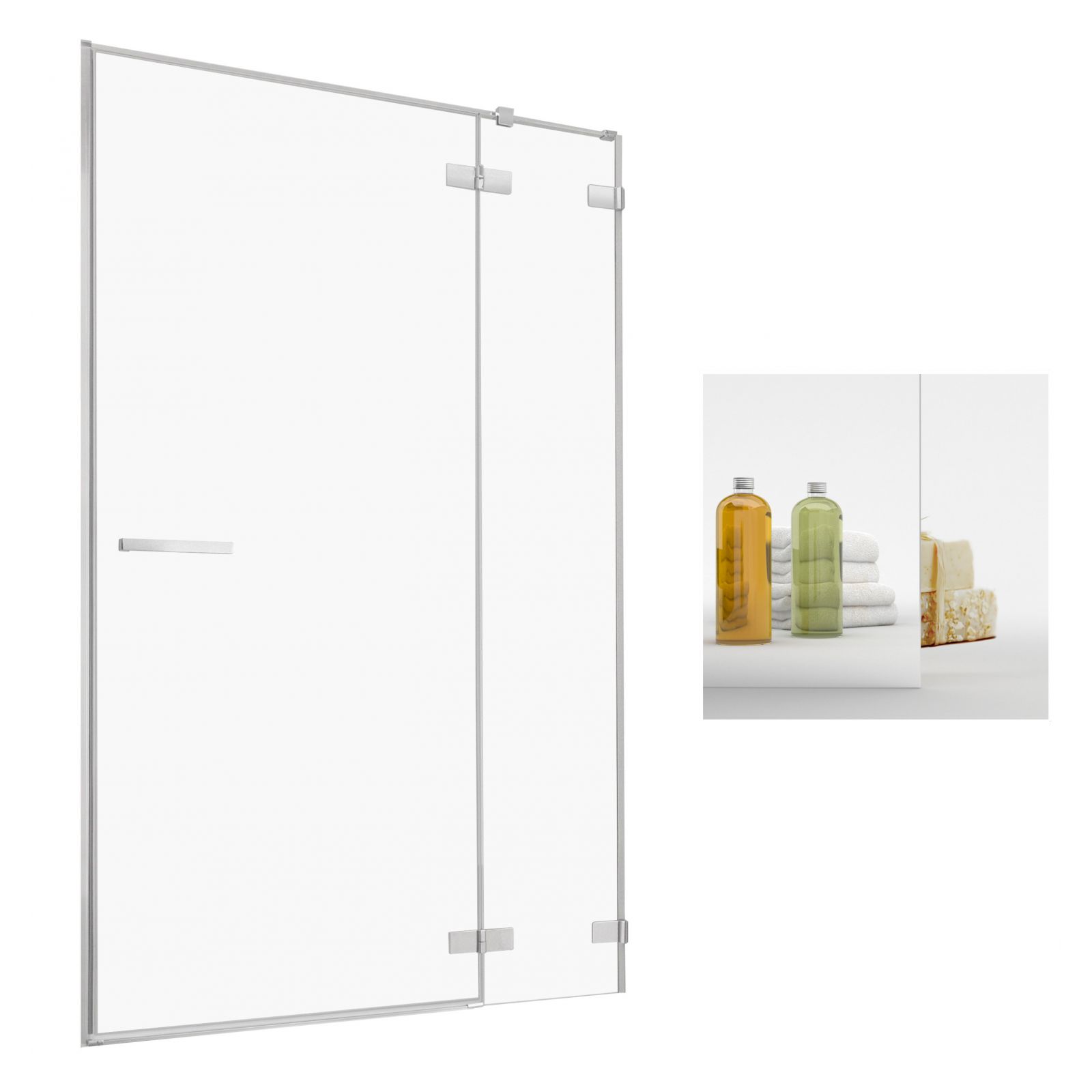 Sprchová zástena - RADAWAY EUPHORIA DWO 100 P zrkadlové dvere