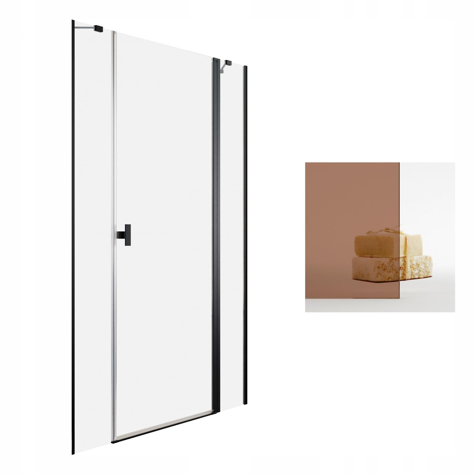 Sprchová zástena - Sklonené dvere NES čierne DWJS 120 cm p bronz