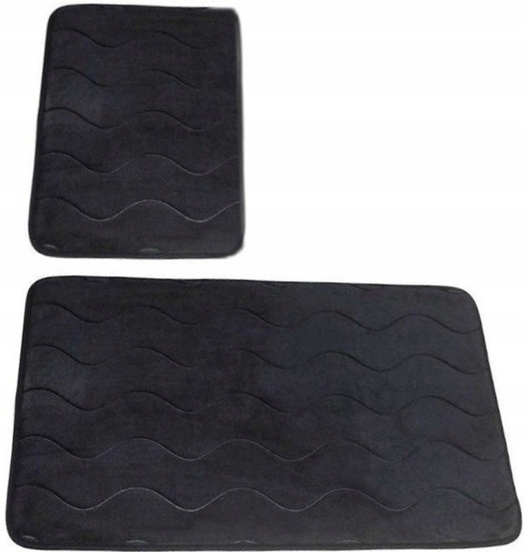 Kúpelňová predložka - Čierne kúpeľňové koberce Non -Slip 2 koberce