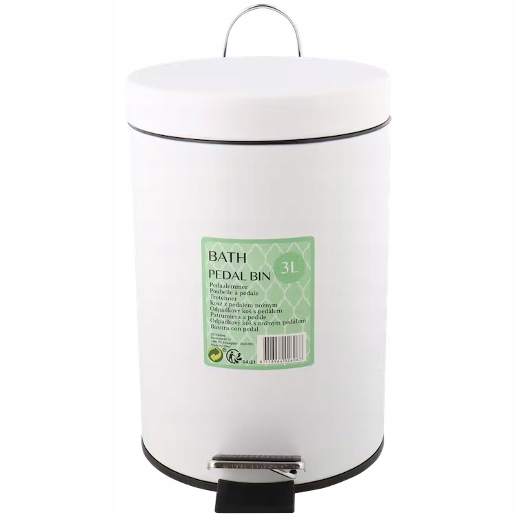 Odpadkový kôš do kúpelne - PLAST TEAM GARBAGE BIN 10 L WHITE Z/P