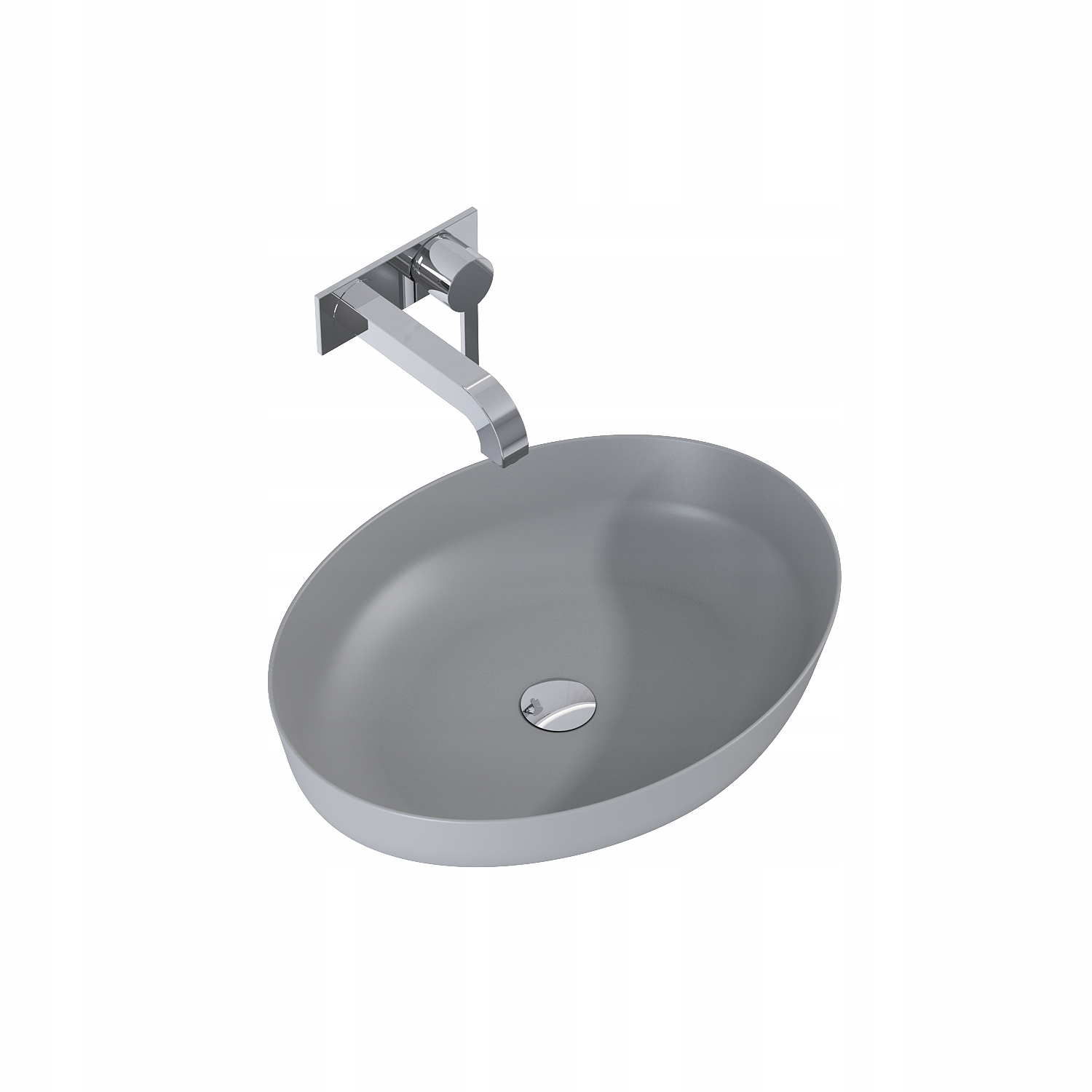 Umývadlo - ELITE BASIN RIKA 52X40 Ceram Svetlošedá Matt