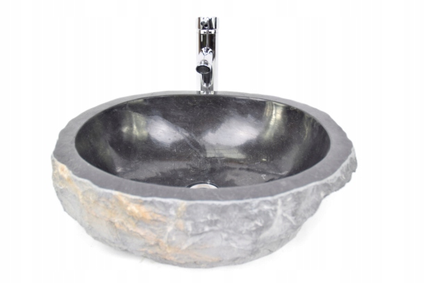 Asymetrické umývadlo - *Errosi čierny Q Stone Flack Washbasin Industo