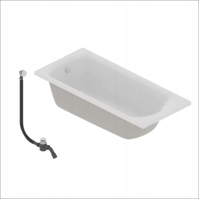 Vaňa - Vynikajúca Lamia Slim Wanny AKR 160x75 cm+biely sifón